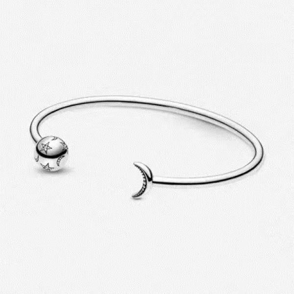925 Sterling Silver Snake Chain Charms Bracelet For Women