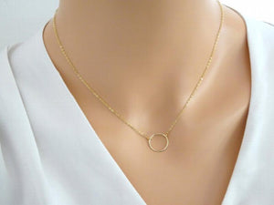 925 Silver Circle Necklace Dainty Design