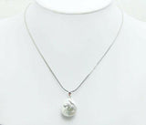 20mm Oval Natural Pearl Pendant Necklace for Women Jewelry