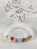 Aquamarine Agate Morganite Healing Gemstone Beaded Bracelet
