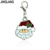 Christmas Style Enamel Santa Lobster Clasp Charms Metal Pendant DIY