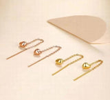18k Heart Drop Earrings Long Earring 2 Colors