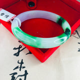 Zheru Jewelry Natural Green Bicolor Jadeite Bracelet 52-61mm Female Gift