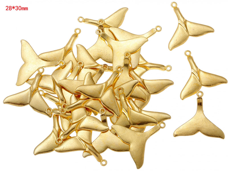 30pcs Whale Tail Charms, Antique Tibetan Silver Pendant for DIY Jewelry Making