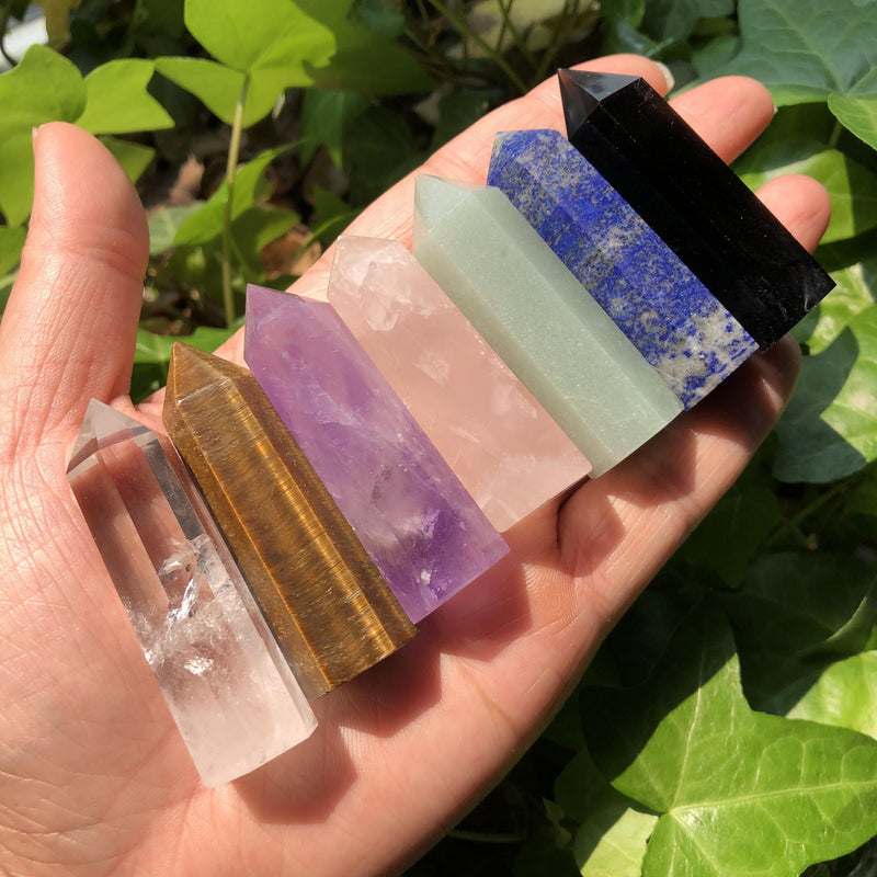 Natural Amethyst Tower Quartz Healing Stone Home Decoration