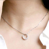 925 Silver Round zircon Necklace
