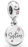 Sisters Crown Pendant Silver Charms Bracelet Jewelry
