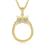 Owl Pendant Magnifier Necklace Women's Long Chain Jewellers Magnifying Glass