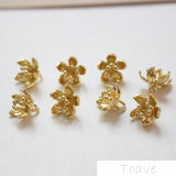 Copper Plated 18K Real Flower Pendant DIY Ear Decor Material