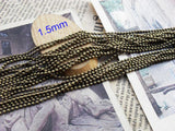 10m 1.5mm Ball Chain Antique Brass DIY Necklace Bracelet Anklet
