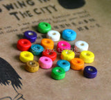 500pcs Multicolor Wooden Round Flat Spacer Loose Beads for Children DIY