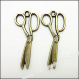 80pcs Vintage Scissors Pendant Charms Antique Bronze for DIY Jewelry Making