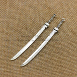 10pcs 10*107mm Alloy Two Heavy Long Sword Charms Pendant DIY Metal Jewelry