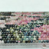 Mamiam Tourmaline Faceted Rondell Beads 2.8x3.8mm