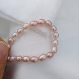 Rare Natural Akoya Vintage Real Purple Lavender Pearl Station Bead Bracelet