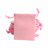 50Pcs Pink Velvet Drawstring Pouch Jewelry Bag 7x9cm Christmas Wedding Gift Bags
