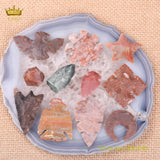 Raw Gemstones Star Moon Shape Necklace Charms Pendants No Drilled