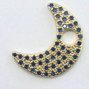 New Moon Zircon Pendant Set, 15*20mm, 10pcs/lot, Jewelry Accessories