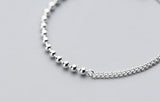 925 Silver Asymmetry Bracelet Polished Lucky Beads Chain GTLS748