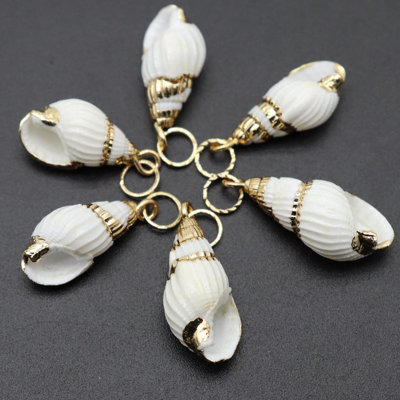 Natural Shell Pendant Snails Conch Charms Jewelry Making DIY Accessories