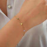Family Birthstone Bracelet, Personalized Stainless Steel Jewelry