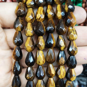 Faceted Natural Stone Water Drop Shape Beads Crystal Agates Loose Beads