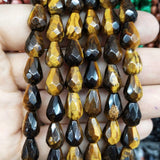 Faceted Natural Stone Water Drop Shape Beads Crystal Agates Loose Beads