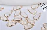 30pcs/lot Irregular Ovals Resin Shell Effect Core Copper Charms