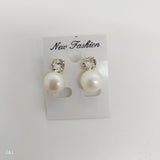 925 Silver Stud Earring with Zircon and Pearl