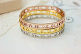 7mm Roman Numerals Bangle Rose Steel Christmas Women Party Gift