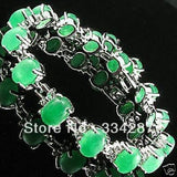Green/Pink/Natural Jade Bracelet - Stunning 5-Color Bracelet
