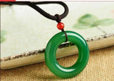 Green Chalcedony Pendant Necklace Sweater Chain Jewelry