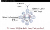 Freshwater Pearl Flower Necklace 925 Sterling Silver Jewelry