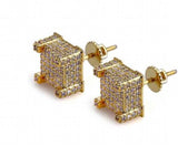 Natural Stone Earrings with Red Zircon Crystal