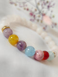 Aquamarine Agate Morganite Healing Gemstone Beaded Bracelet