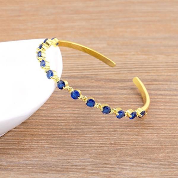 Nidin Light Shine Zircon Bangle for Women Wedding Christmas Party Gift