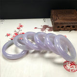 Natural Burmese Jadeite 54-64mm Light Purple Two-color Bracelet Princess Jewelry