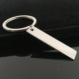 Engraved Name Date Words Keychain Couples Valentine Gift Men Women Jewelry