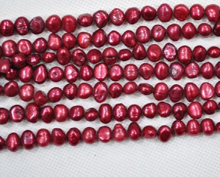 AAA 8-9 MM Top Baroque Beads Wine Red Freshwater Pearl Jewellery