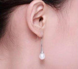Freshwater Pearl Dangle Earrings S925 Silver Jewelry