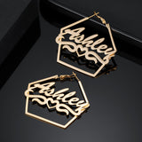 Personalized Name Hoops Stainless Steel Jewelry
