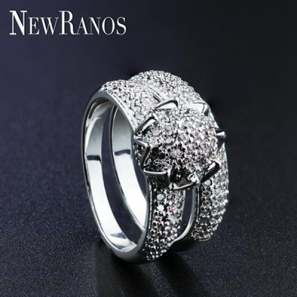 Couple Engagement CZ Ring Sets Wedding Jewelry R010GY1322