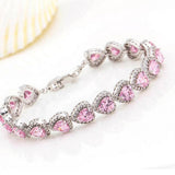 Heart CZ Tennis Bracelet with Zircons