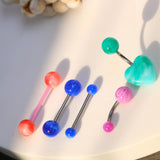 20pcs Acrylic Heart Shape Balls Nose Barbell Earring Piercings Jewelry