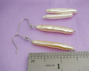 Toothpick Freshwater Pearl Earrings S925 Sterling Silver Dangle Earring
