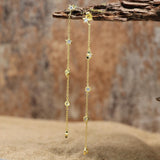 Silver 925 Earrings Women Chain Tassel Dangle Star Piercing