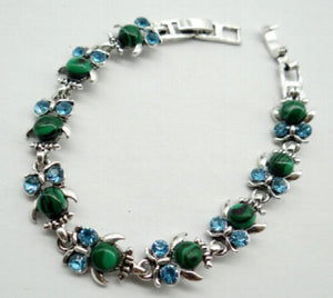 Natural Stone Owl Tiger EyeTurquoises Bracelet for DIY Jewelry Making
