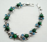Natural Stone Owl Tiger EyeTurquoises Bracelet for DIY Jewelry Making