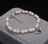 Freshwater Pearl Bracelet with Angel Wings for Women