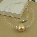 Big Size Champagne Shell Pearl Rhinestone Necklace